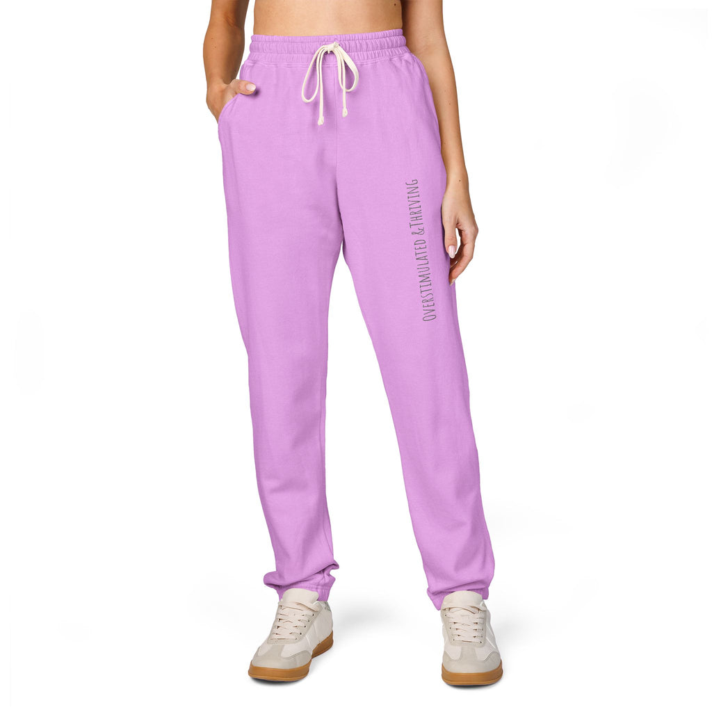 Emberstone Vertical Script Joggers — Garment-Dyed Fleece Sweatpants