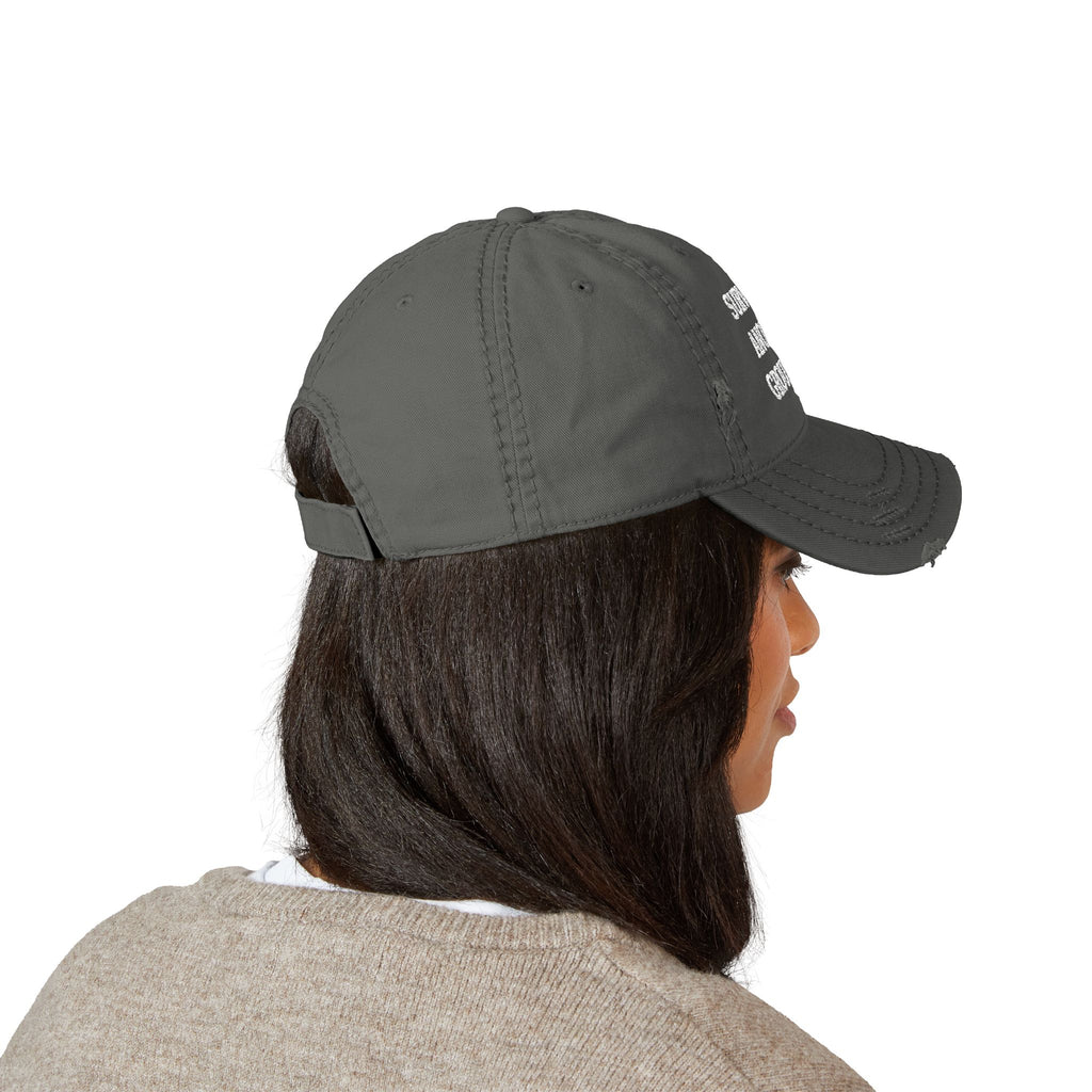 Survived Another Group Text Embroidered Dad Hat – Distressed Casual Cap