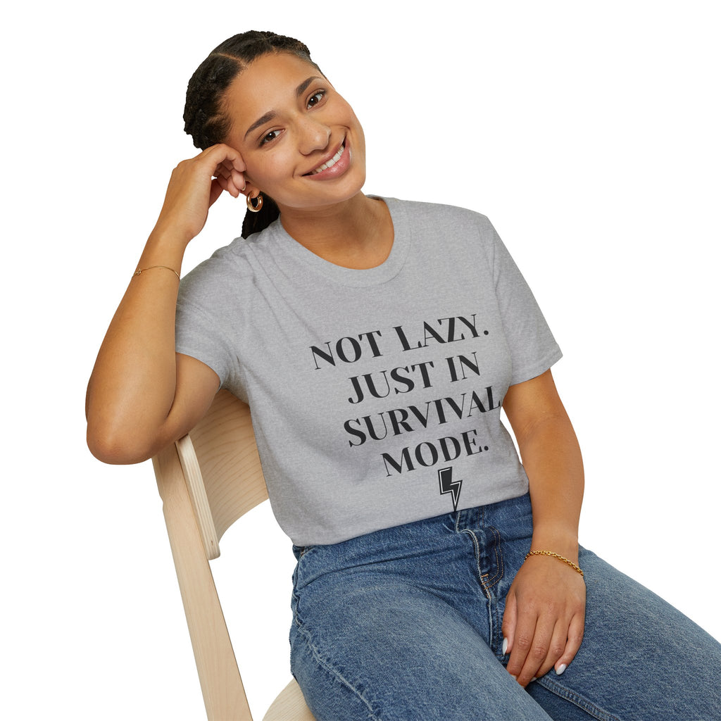 Survival Mode T-Shirt — "Not Lazy. Just In Survival Mode." Relaxed Graphic Tee