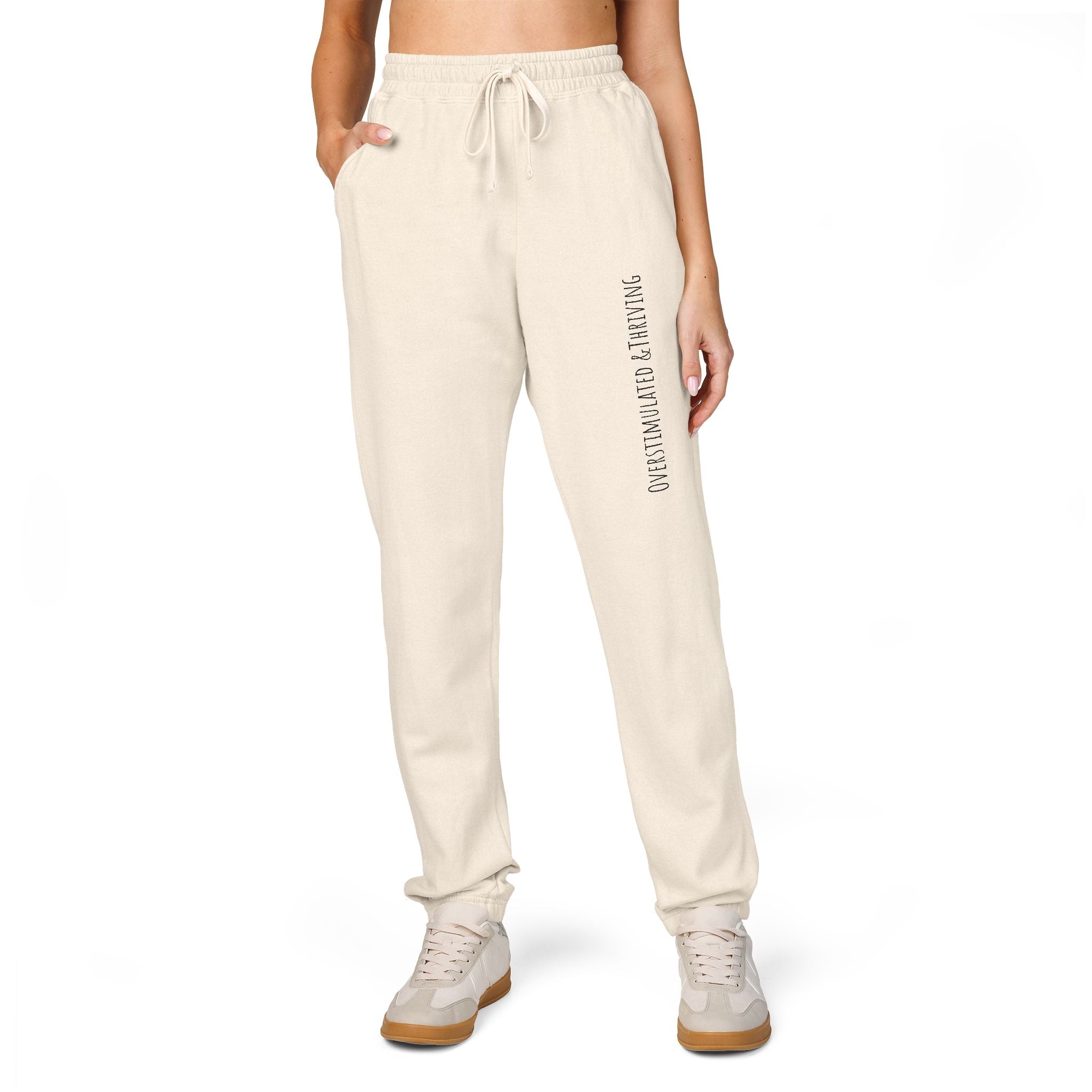 Emberstone Vertical Script Joggers — Garment-Dyed Fleece Sweatpants