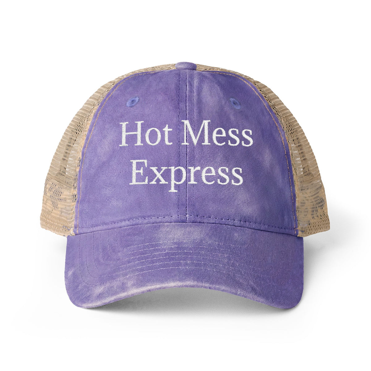 "Hot Mess Express" Women's Washed Mesh-Back Cap