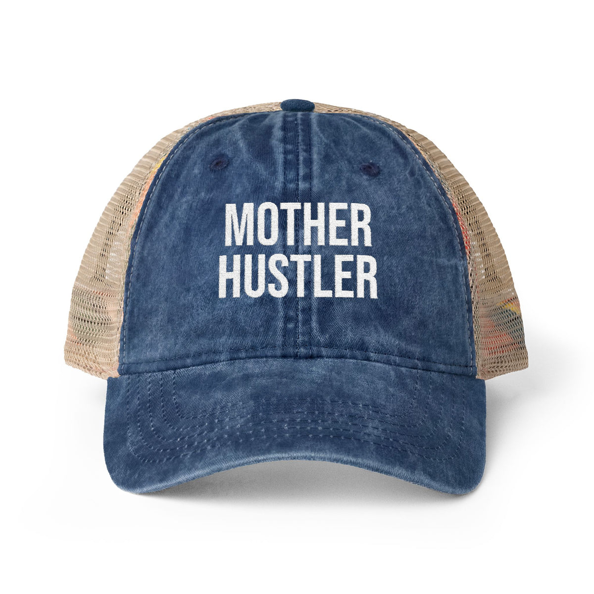 "MOTHER HUSTLER" Women's Washed Mesh-Back Cap