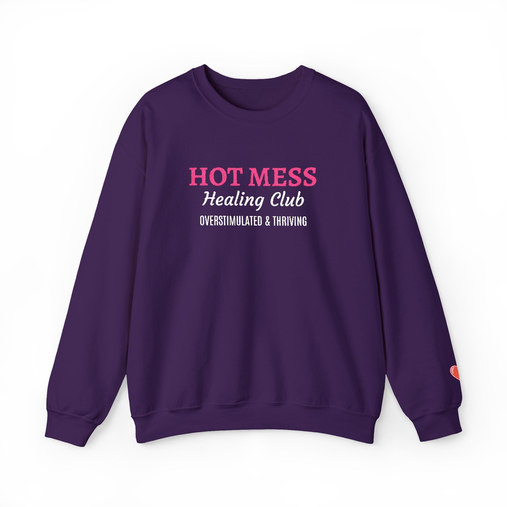 Hot Mess Crewneck Sweatshirt — Funny Graphic White Pullover