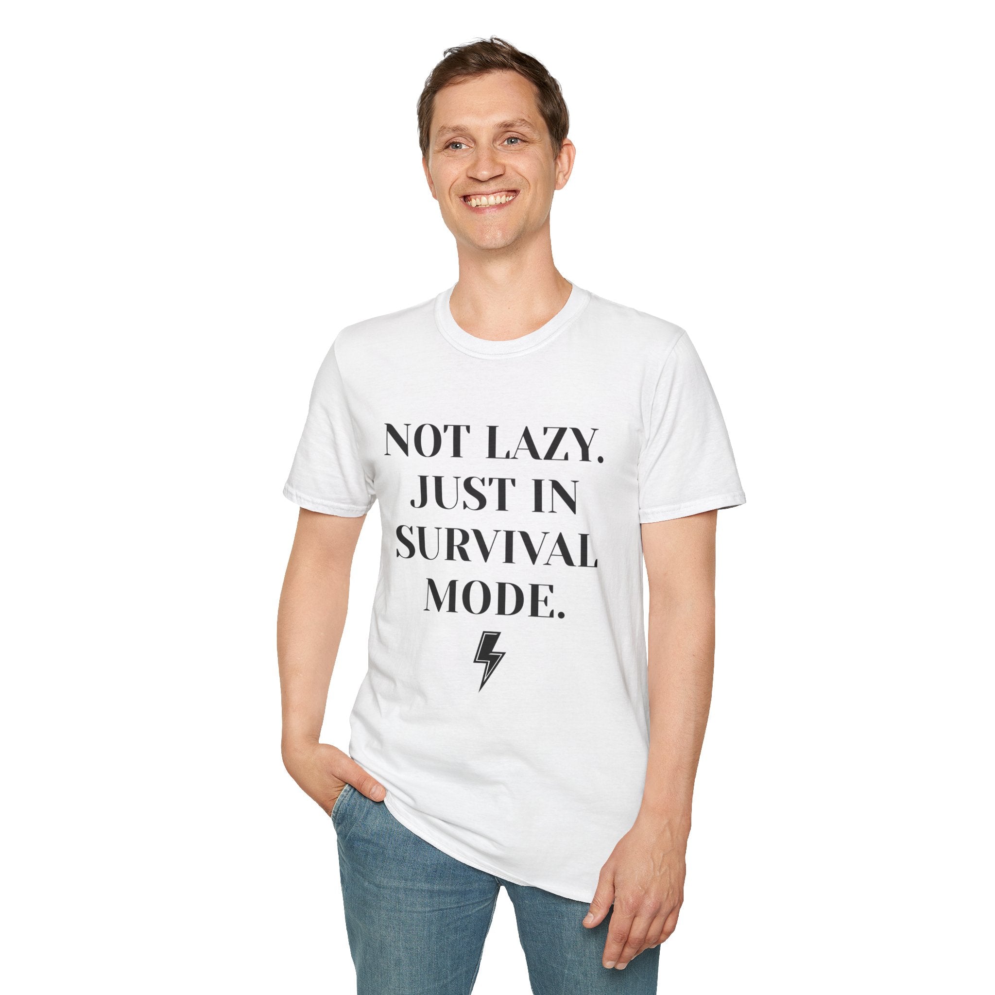 Survival Mode T-Shirt — "Not Lazy. Just In Survival Mode." Relaxed Graphic Tee