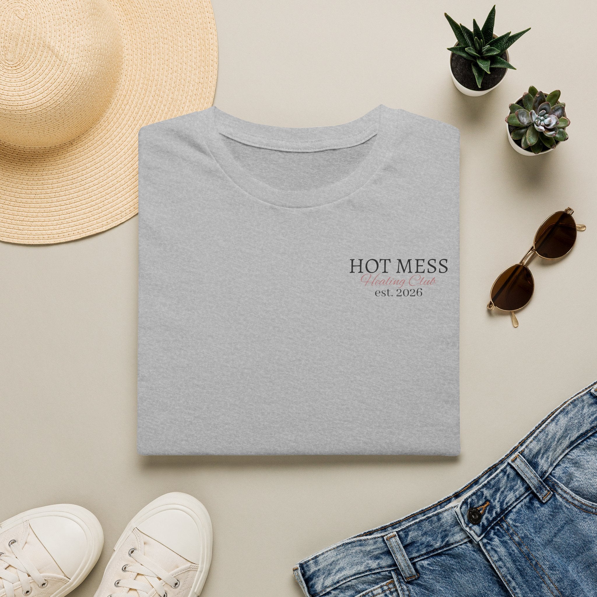 Hot Mess Est. 2026 Tee — Minimal Chest Logo Casual T‑Shirt