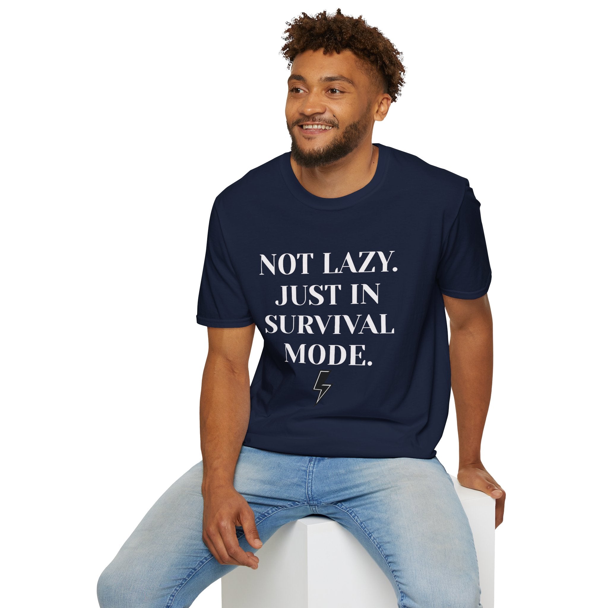 Survival Mode T-Shirt — "Not Lazy. Just In Survival Mode." Relaxed Graphic Tee