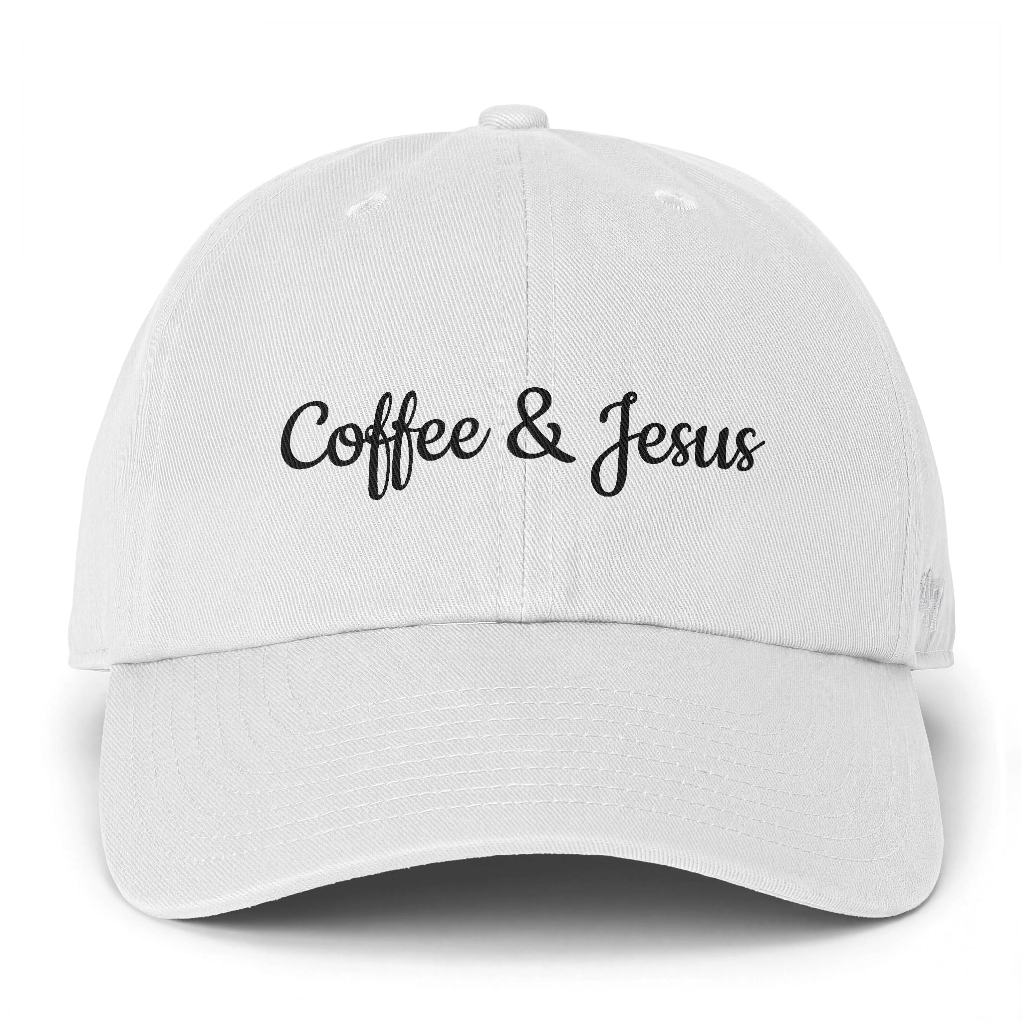 Coffee & Jesus Cap — Embroidered Faith Baseball Hat