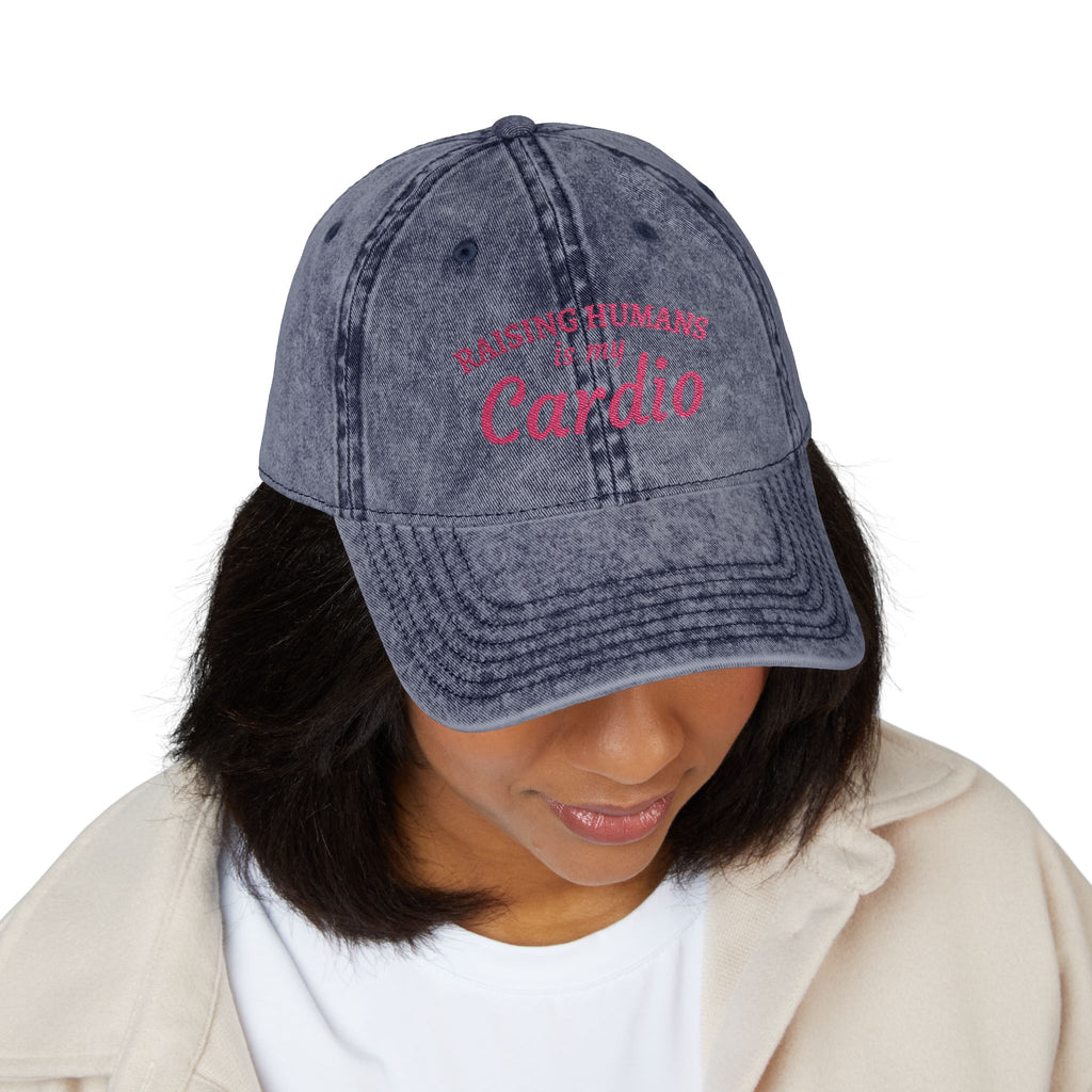Vintage Embroidered Cap - Moms Cardio (Distressed Hat)