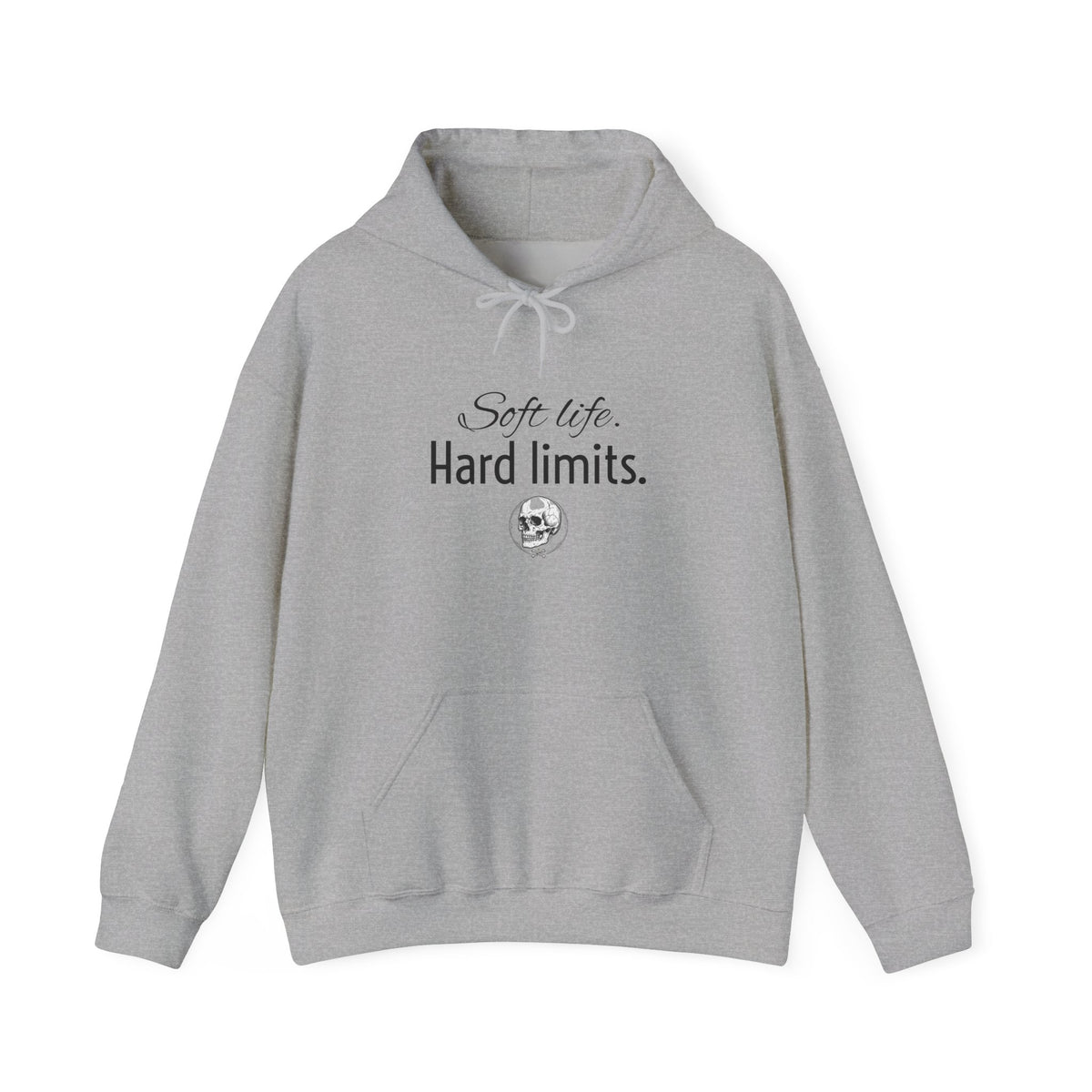 Hoodie — "Soft Life. Hard Limits." Minimalist Script Pullover