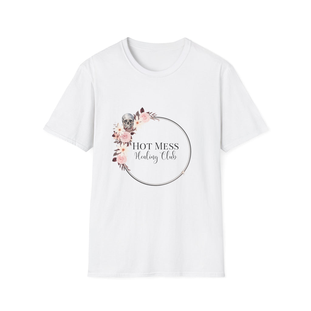 Hot Mess Healing Club T-Shirt — Floral Skull Tee