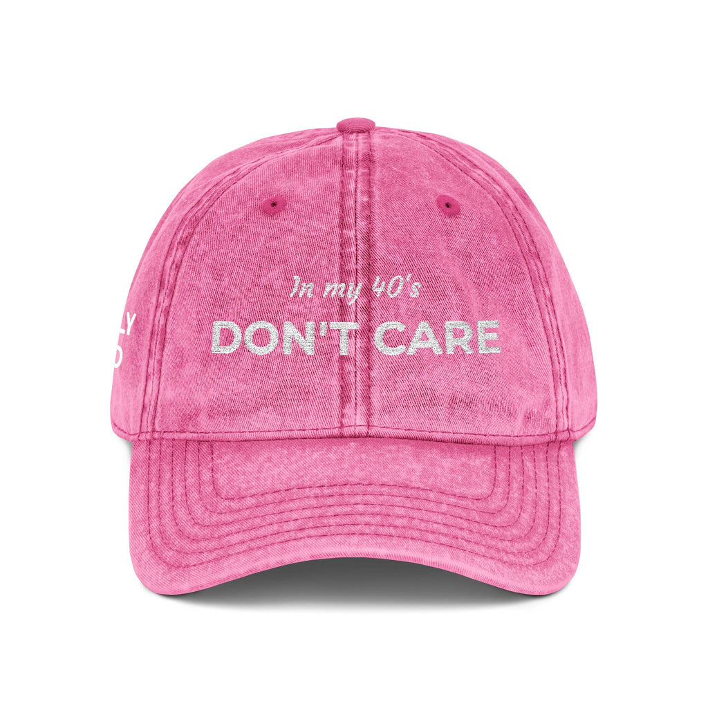 Vintage Embroidered Cap — "Don't Care" Distressed Baseball Hat