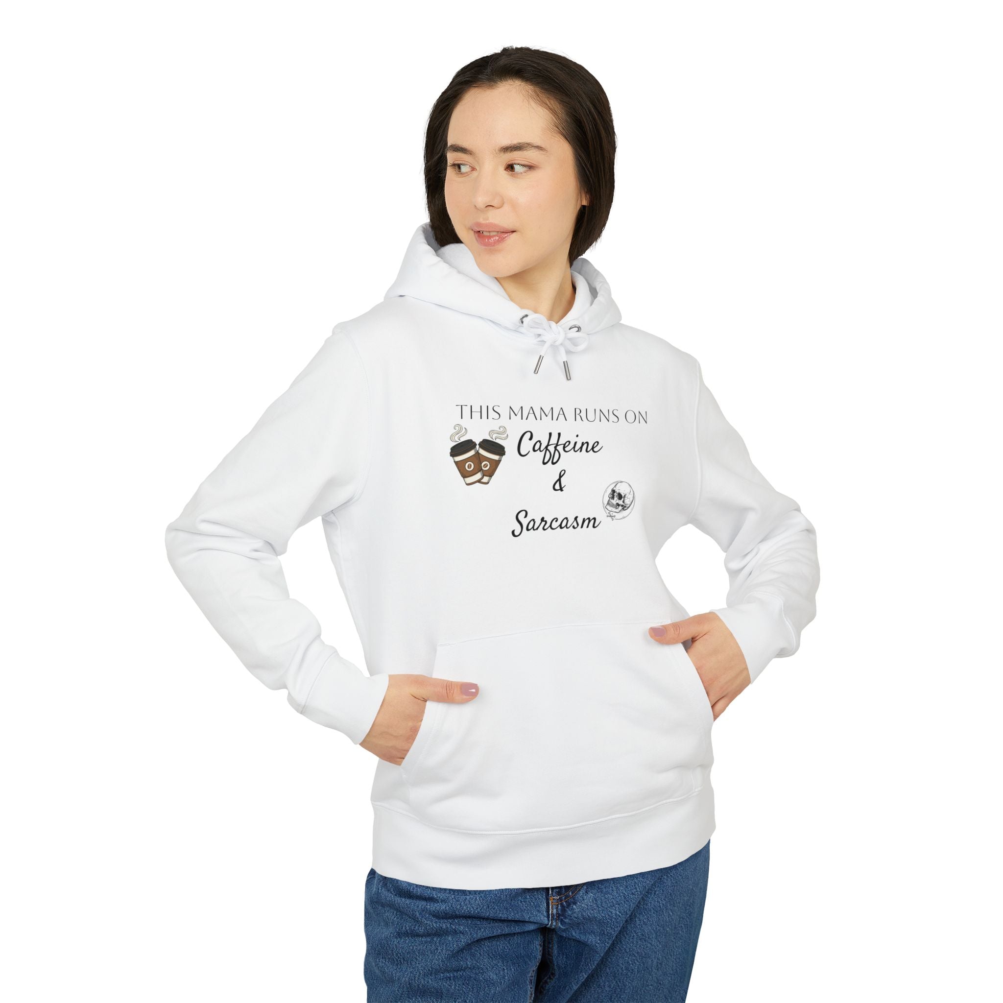 Hoodie — "This Mama Runs on Caffeine & Sarcasm" Floral Skull Hoodie