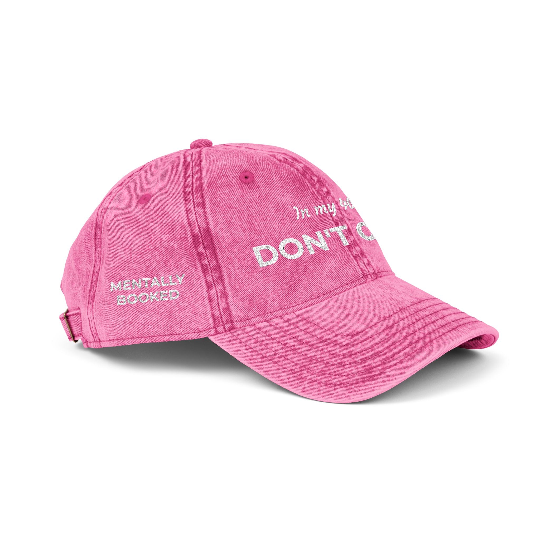Vintage Embroidered Cap — "Don't Care" Distressed Baseball Hat