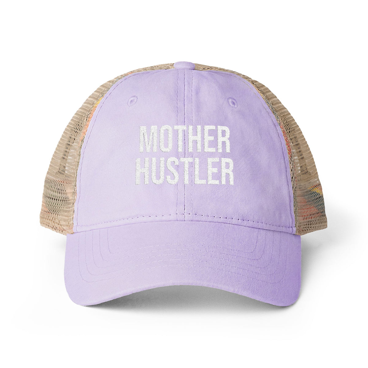 "MOTHER HUSTLER" Women's Washed Mesh-Back Cap