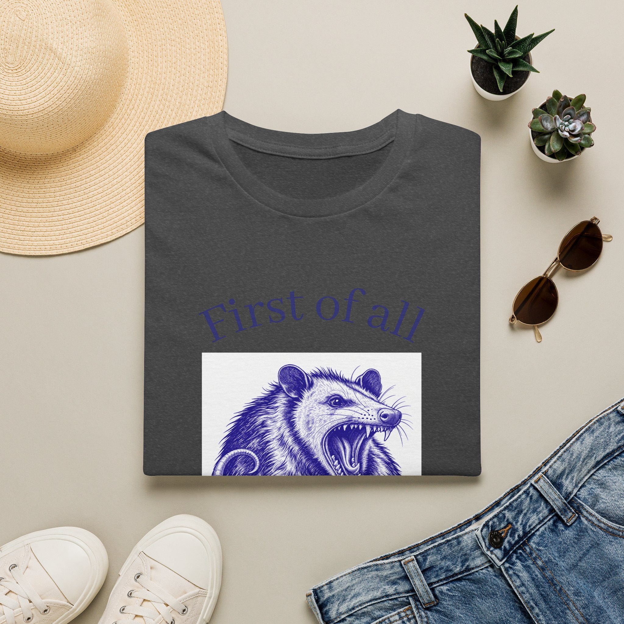 T-Shirt — “First of All, I’m a Delight” Possum Graphic Tee