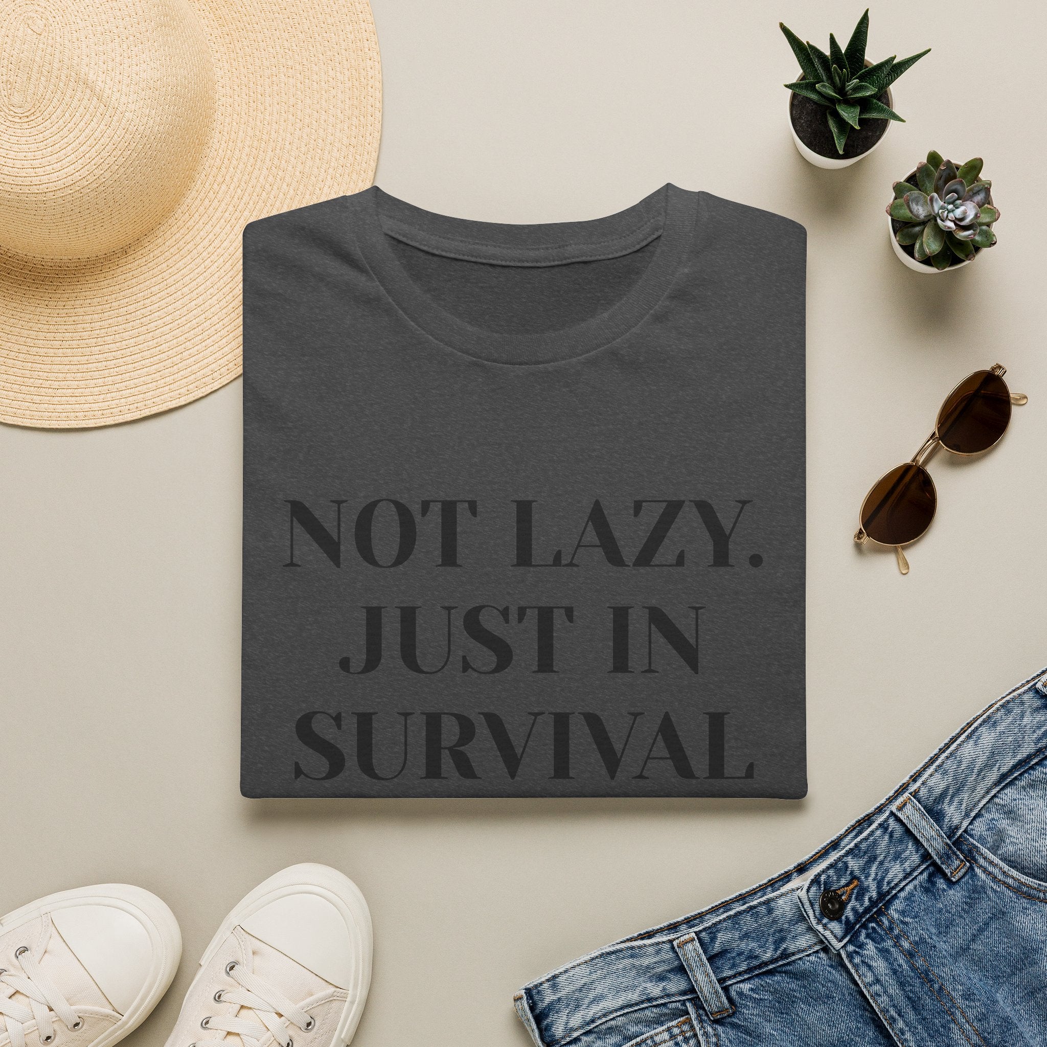 Survival Mode T-Shirt — "Not Lazy. Just In Survival Mode." Relaxed Graphic Tee