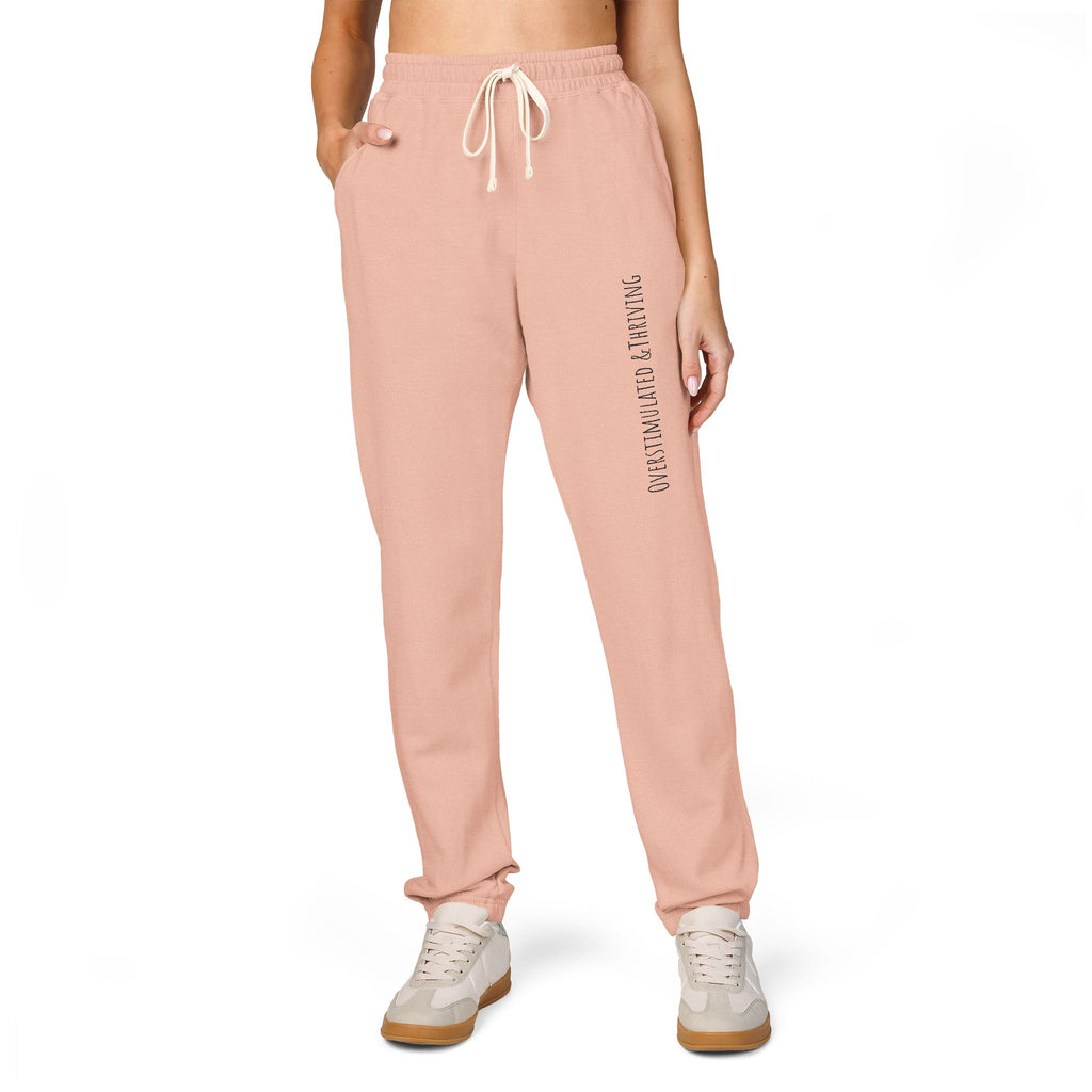 Emberstone Vertical Script Joggers — Garment-Dyed Fleece Sweatpants