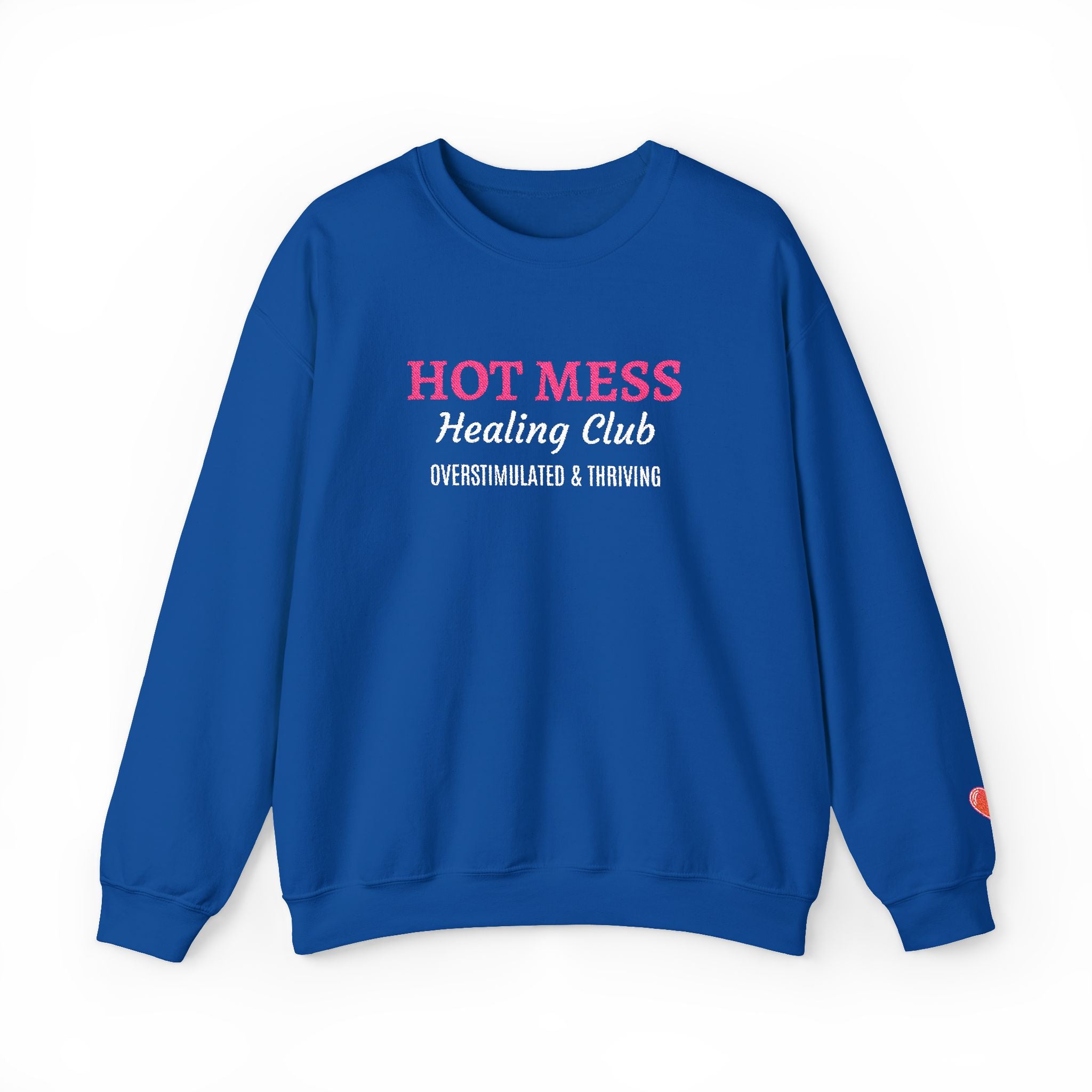 Hot Mess Crewneck Sweatshirt — Funny Graphic White Pullover