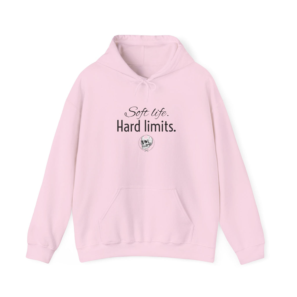 Hoodie — "Soft Life. Hard Limits." Minimalist Script Pullover