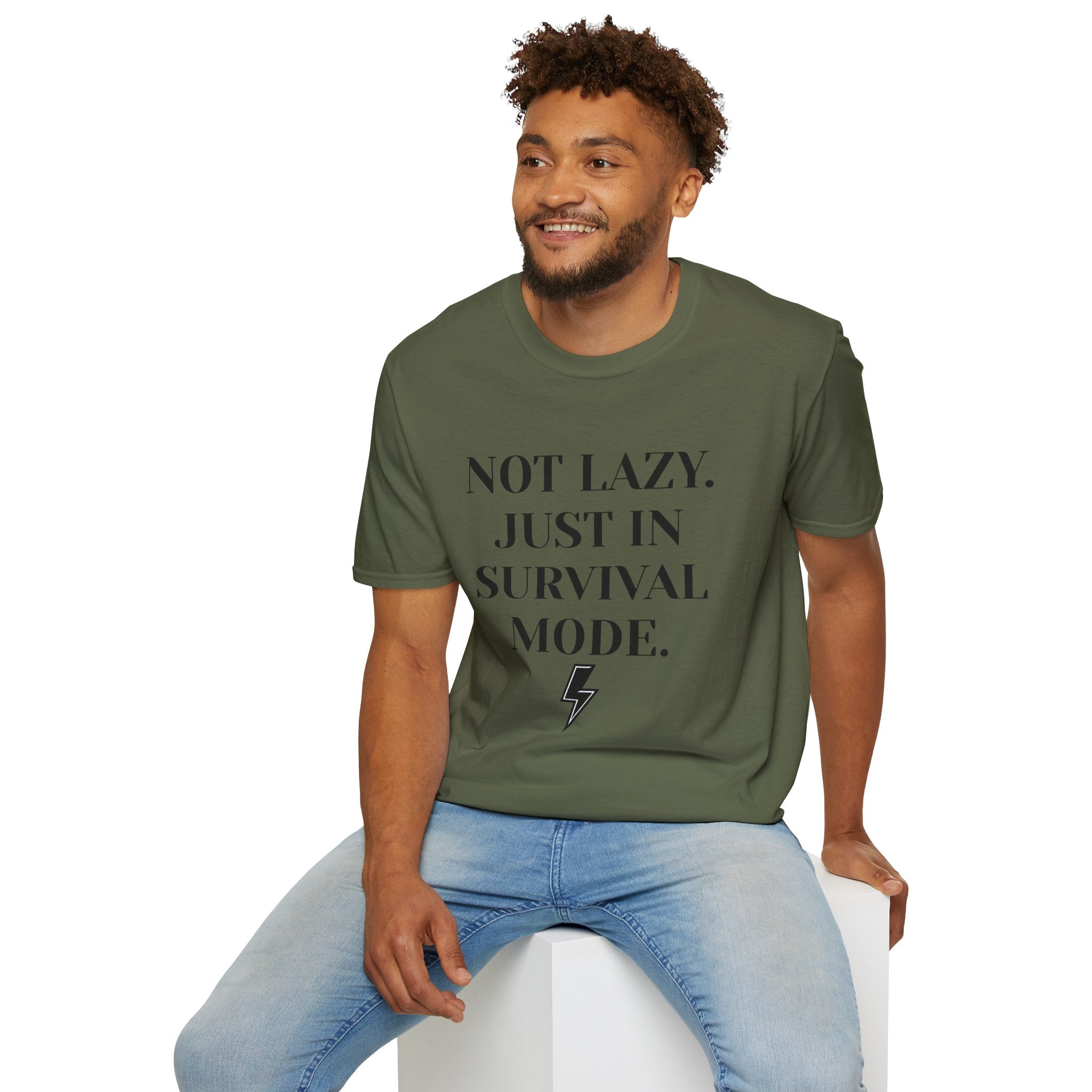 Survival Mode T-Shirt — "Not Lazy. Just In Survival Mode." Relaxed Graphic Tee