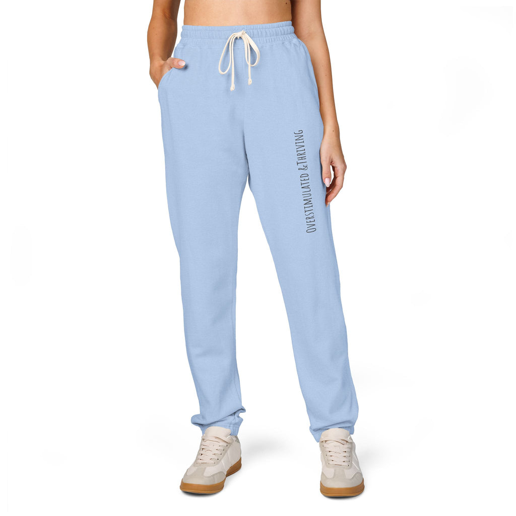Emberstone Vertical Script Joggers — Garment-Dyed Fleece Sweatpants