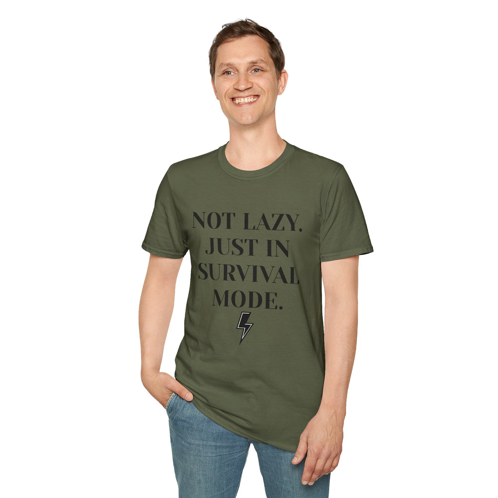 Survival Mode T-Shirt — "Not Lazy. Just In Survival Mode." Relaxed Graphic Tee