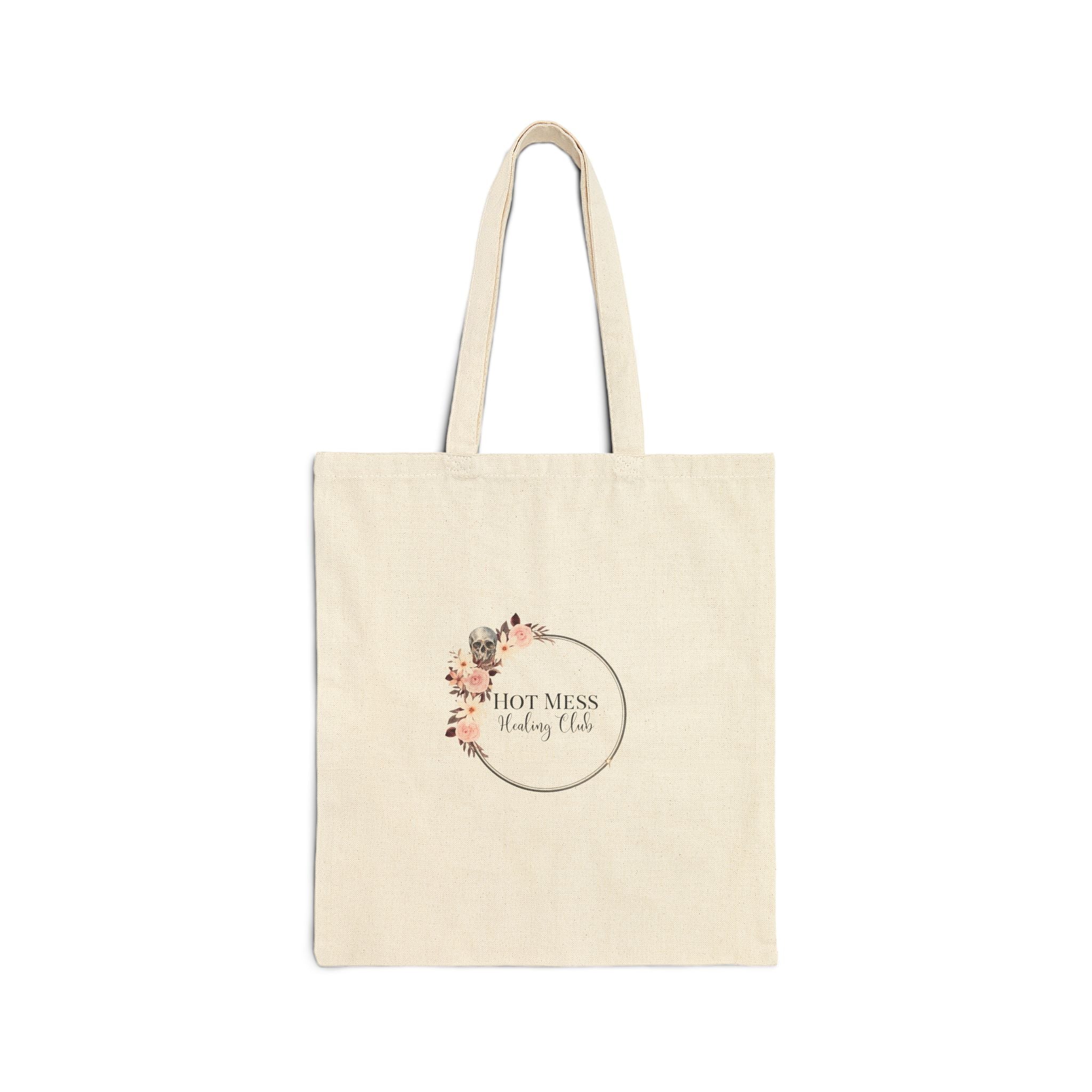 I Choose My Peace Canvas Tote — Floral Calm Reusable Shopping & Everyday Bag