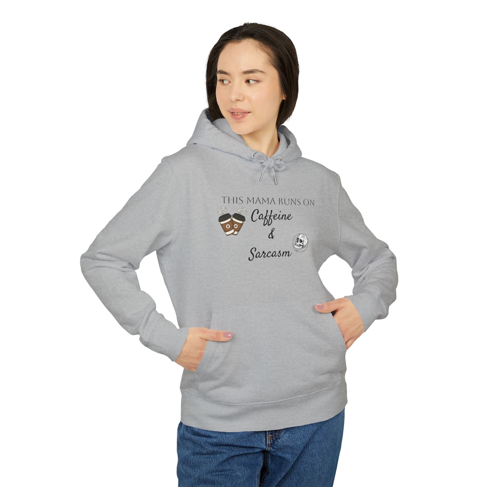 Hoodie — "This Mama Runs on Caffeine & Sarcasm" Floral Skull Hoodie