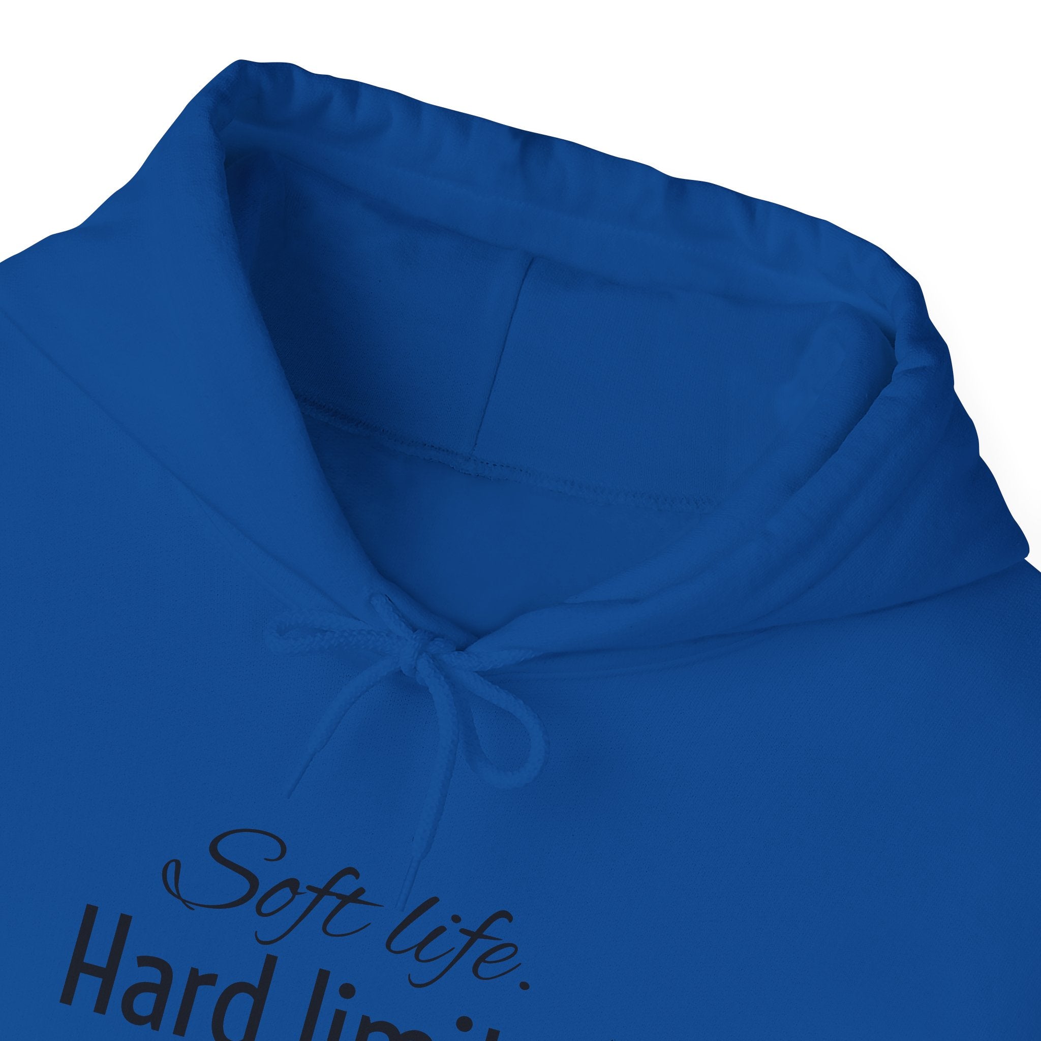 Hoodie — "Soft Life. Hard Limits." Minimalist Script Pullover