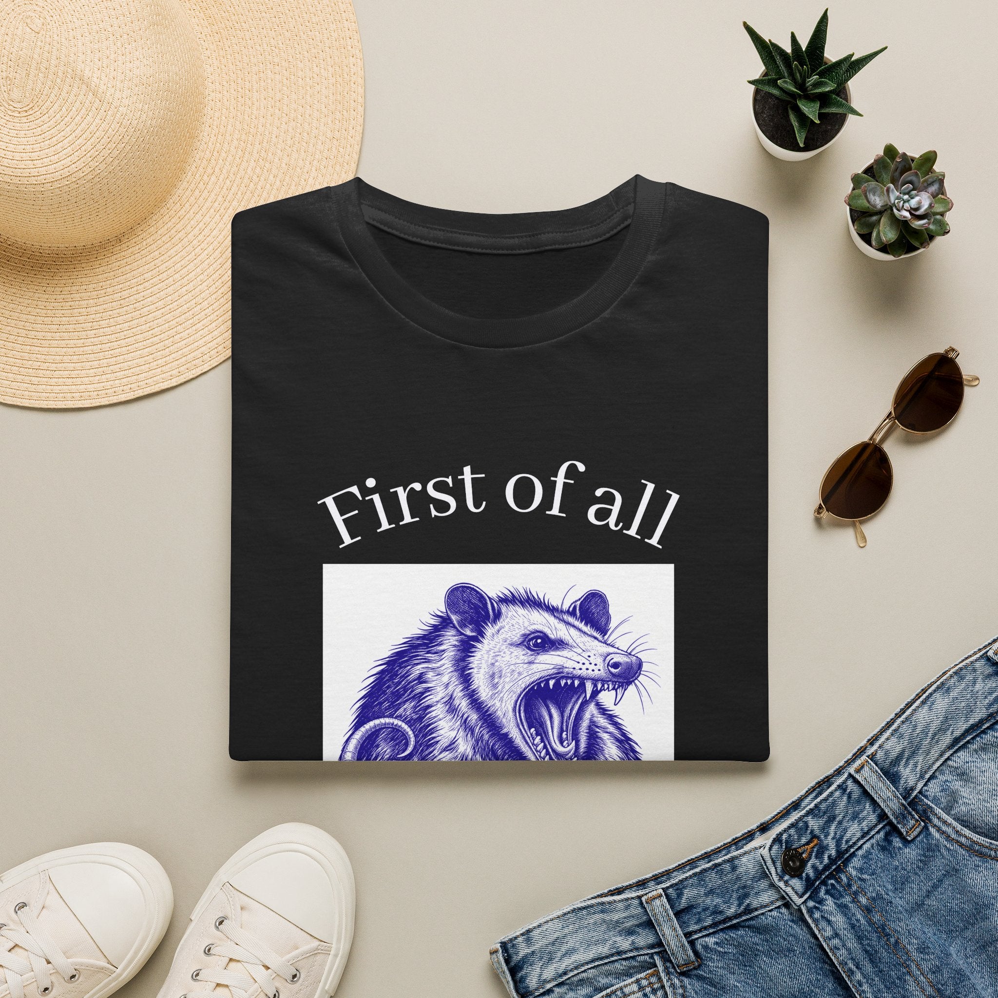 T-Shirt — “First of All, I’m a Delight” Possum Graphic Tee