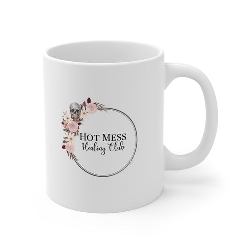 Chaos Coordinator Mug — Heart, Floral Logo Coffee Cup for Busy Moms & Teachers