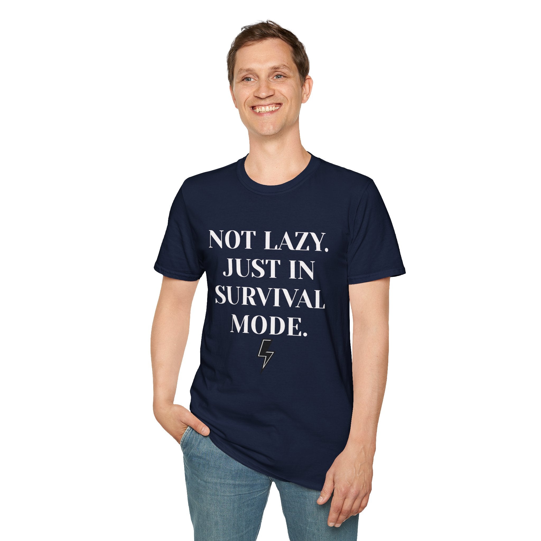 Survival Mode T-Shirt — "Not Lazy. Just In Survival Mode." Relaxed Graphic Tee