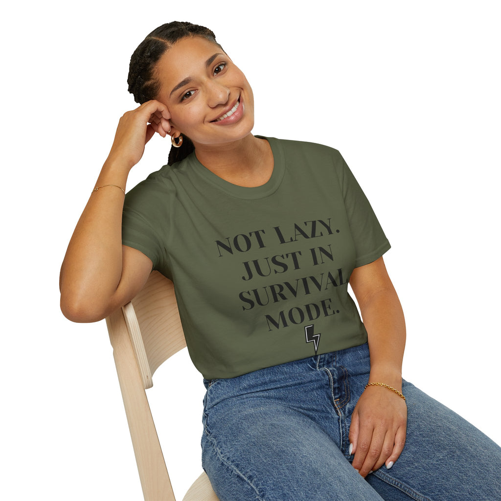 Survival Mode T-Shirt — "Not Lazy. Just In Survival Mode." Relaxed Graphic Tee