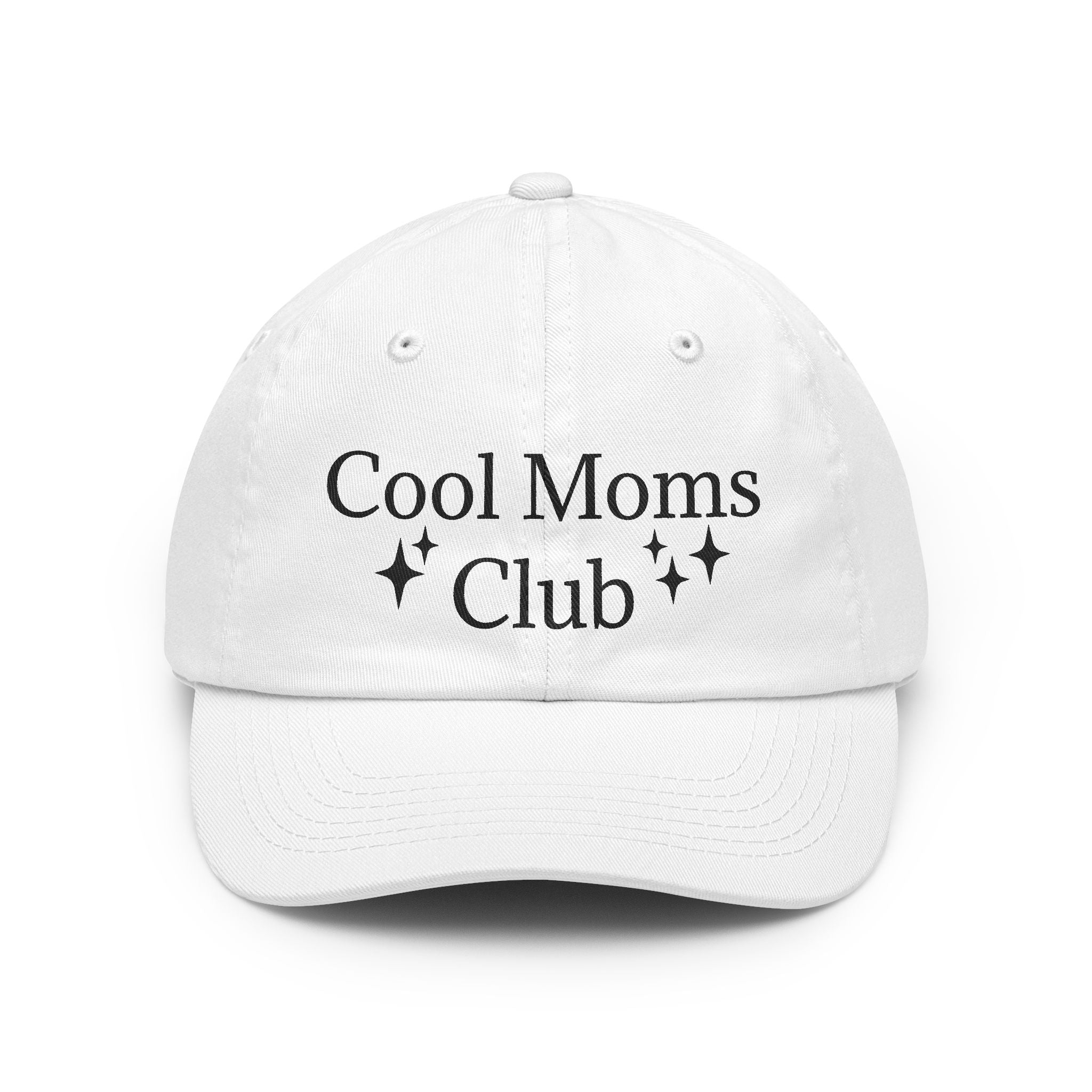 Cool Moms Club Dad Hat — Embroidered White Baseball Cap for Stylish Moms