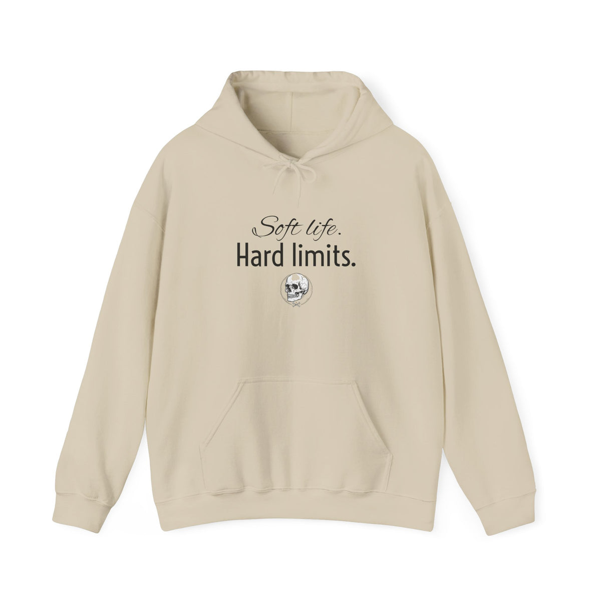 Hoodie — "Soft Life. Hard Limits." Minimalist Script Pullover