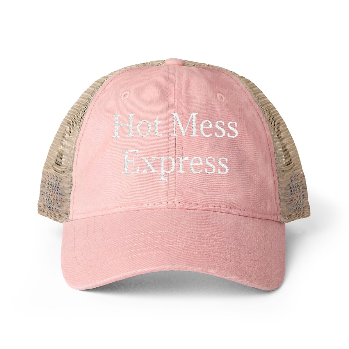 "Hot Mess Express" Women's Washed Mesh-Back Cap