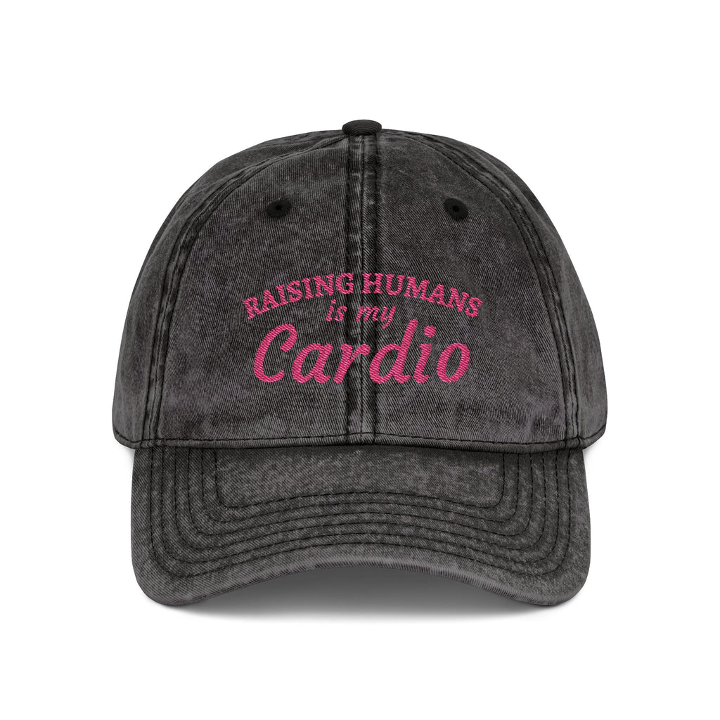 Vintage Embroidered Cap - Moms Cardio (Distressed Hat)
