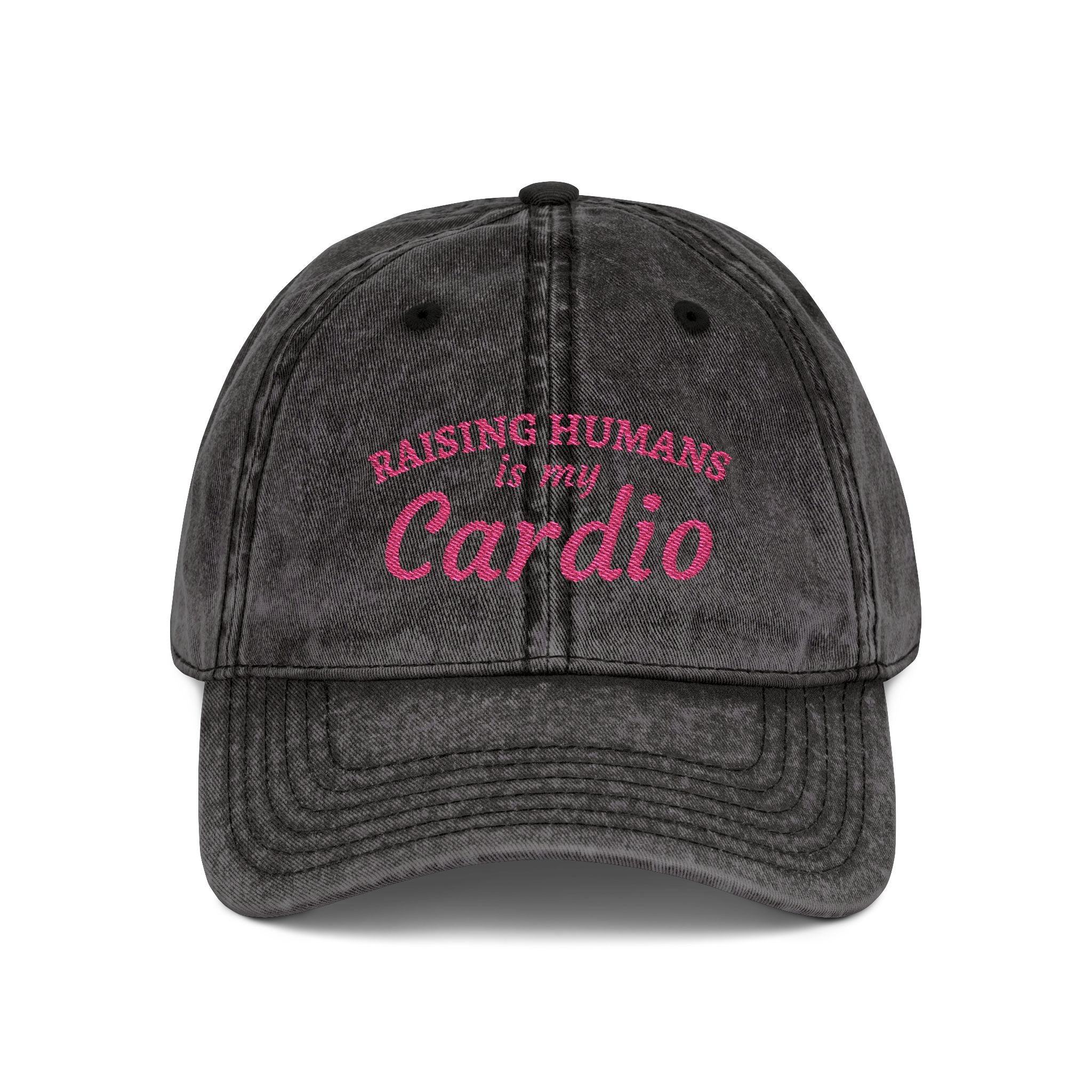 Vintage Embroidered Cap - Moms Cardio (Distressed Hat)