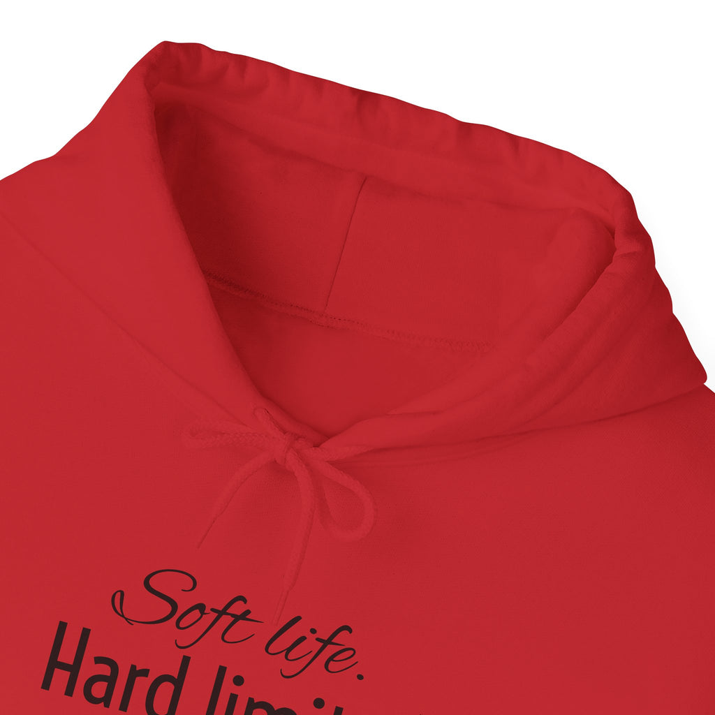 Hoodie — "Soft Life. Hard Limits." Minimalist Script Pullover