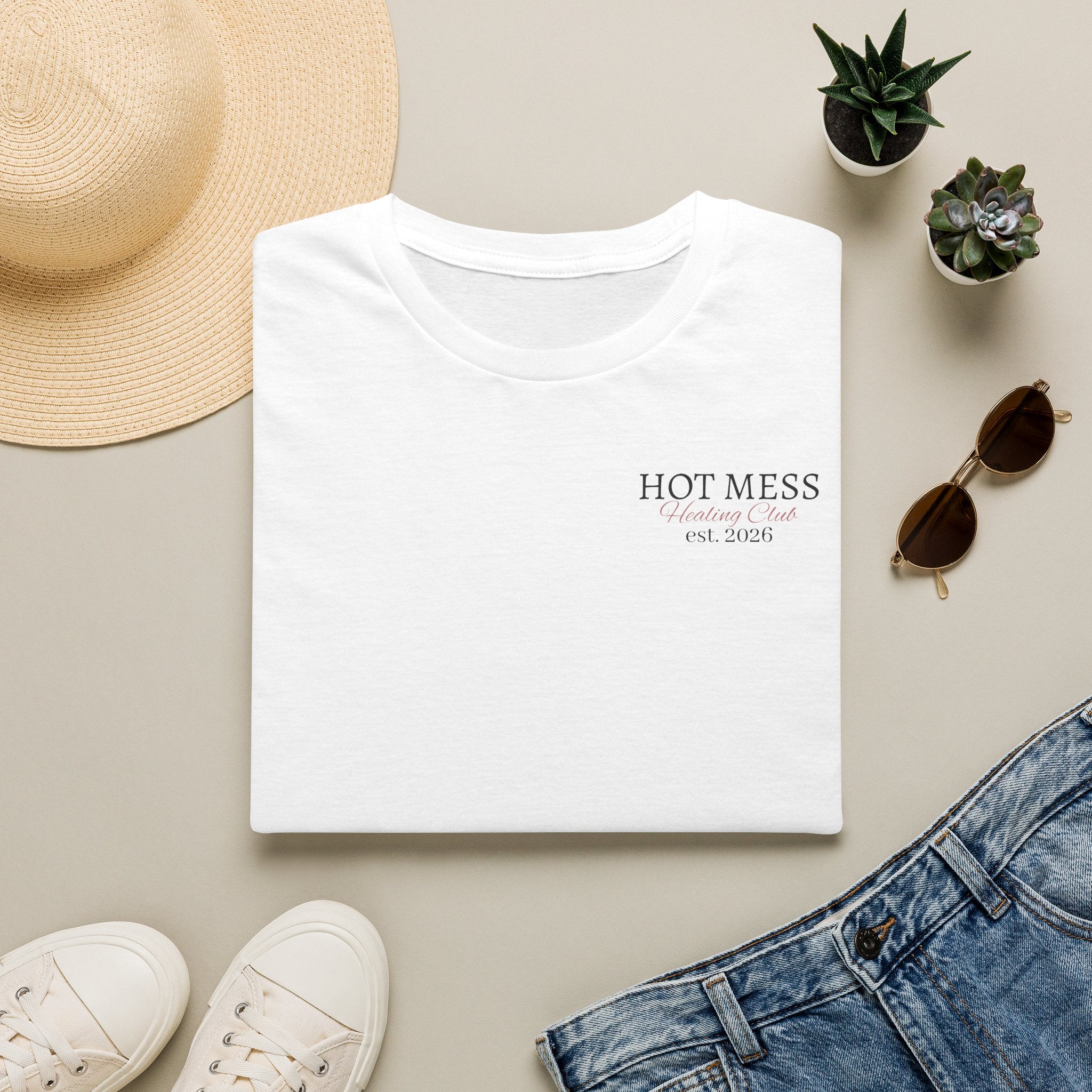 Hot Mess Est. 2026 Tee — Minimal Chest Logo Casual T‑Shirt