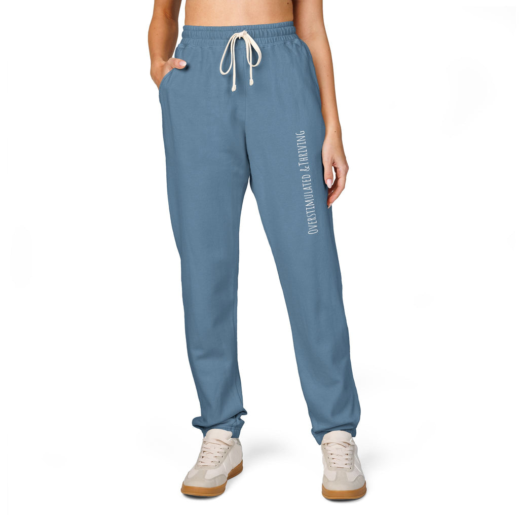 Emberstone Vertical Script Joggers — Garment-Dyed Fleece Sweatpants