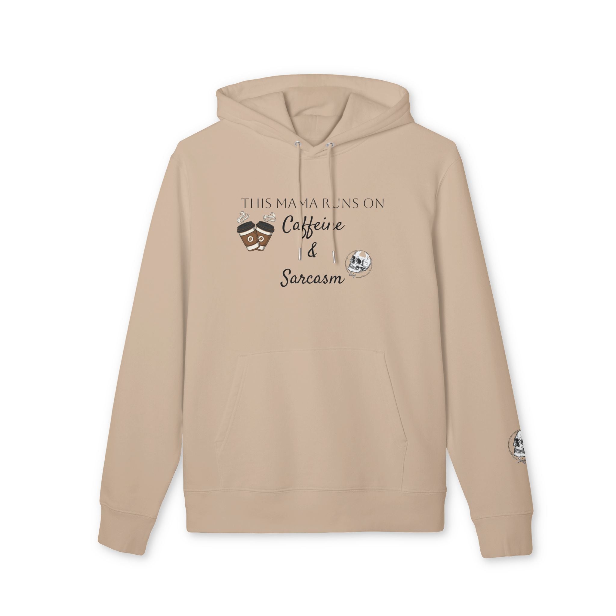 Hoodie — "This Mama Runs on Caffeine & Sarcasm" Floral Skull Hoodie