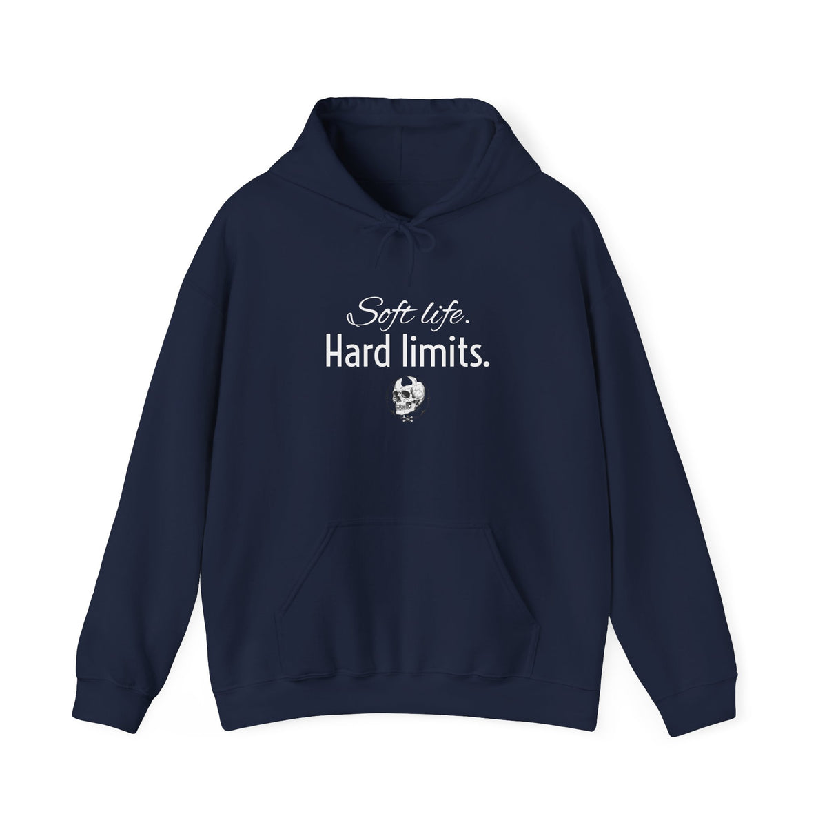 Hoodie — "Soft Life. Hard Limits." Minimalist Script Pullover