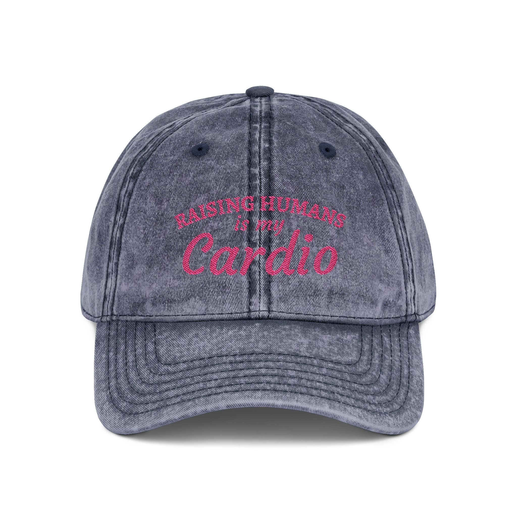 Vintage Embroidered Cap - Moms Cardio (Distressed Hat)