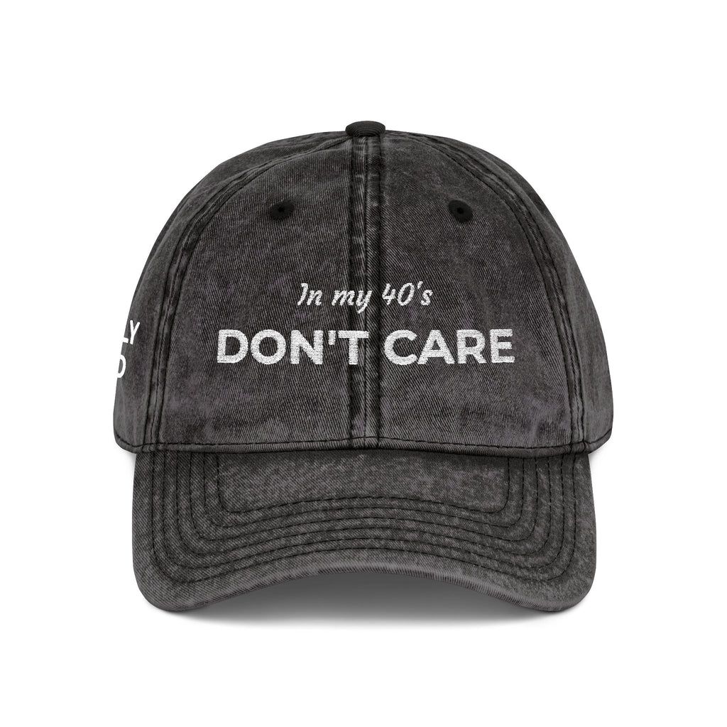 Vintage Embroidered Cap — "Don't Care" Distressed Baseball Hat