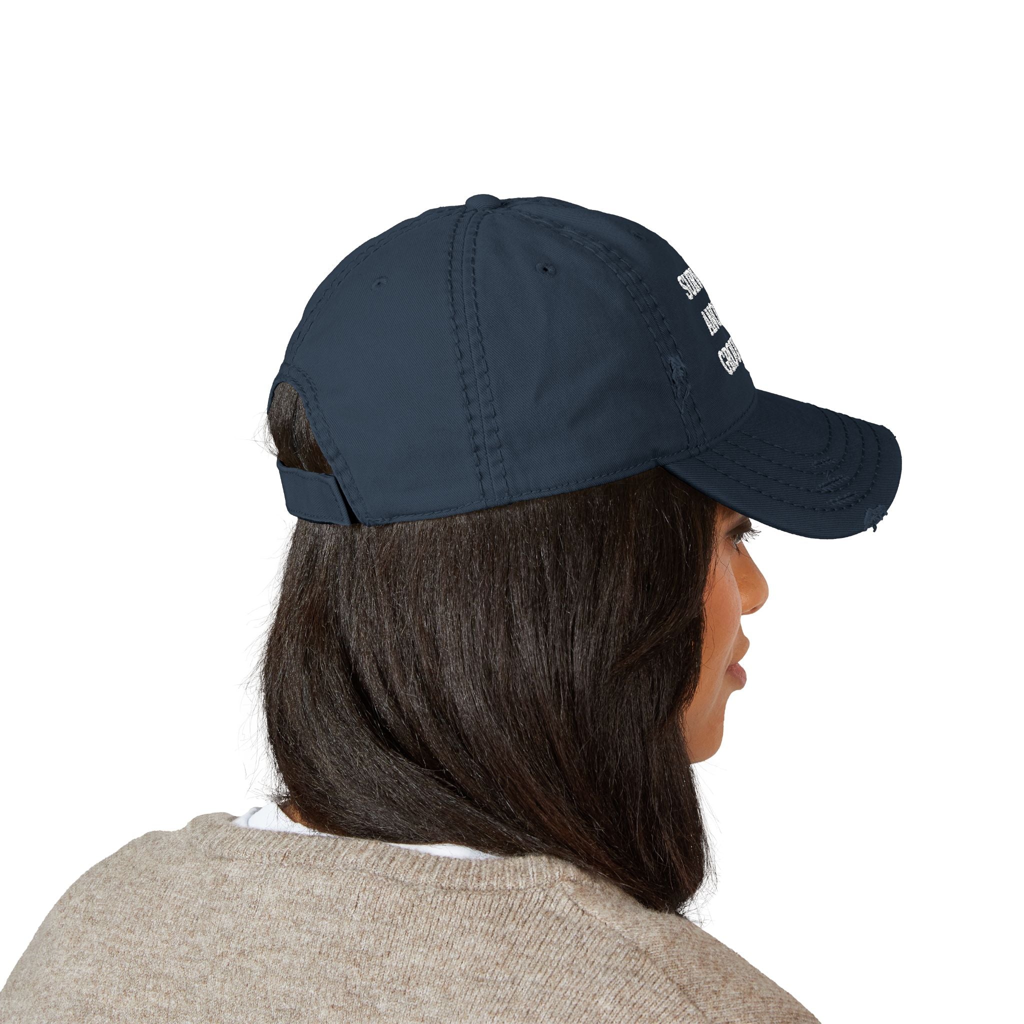 Survived Another Group Text Embroidered Dad Hat – Distressed Casual Cap