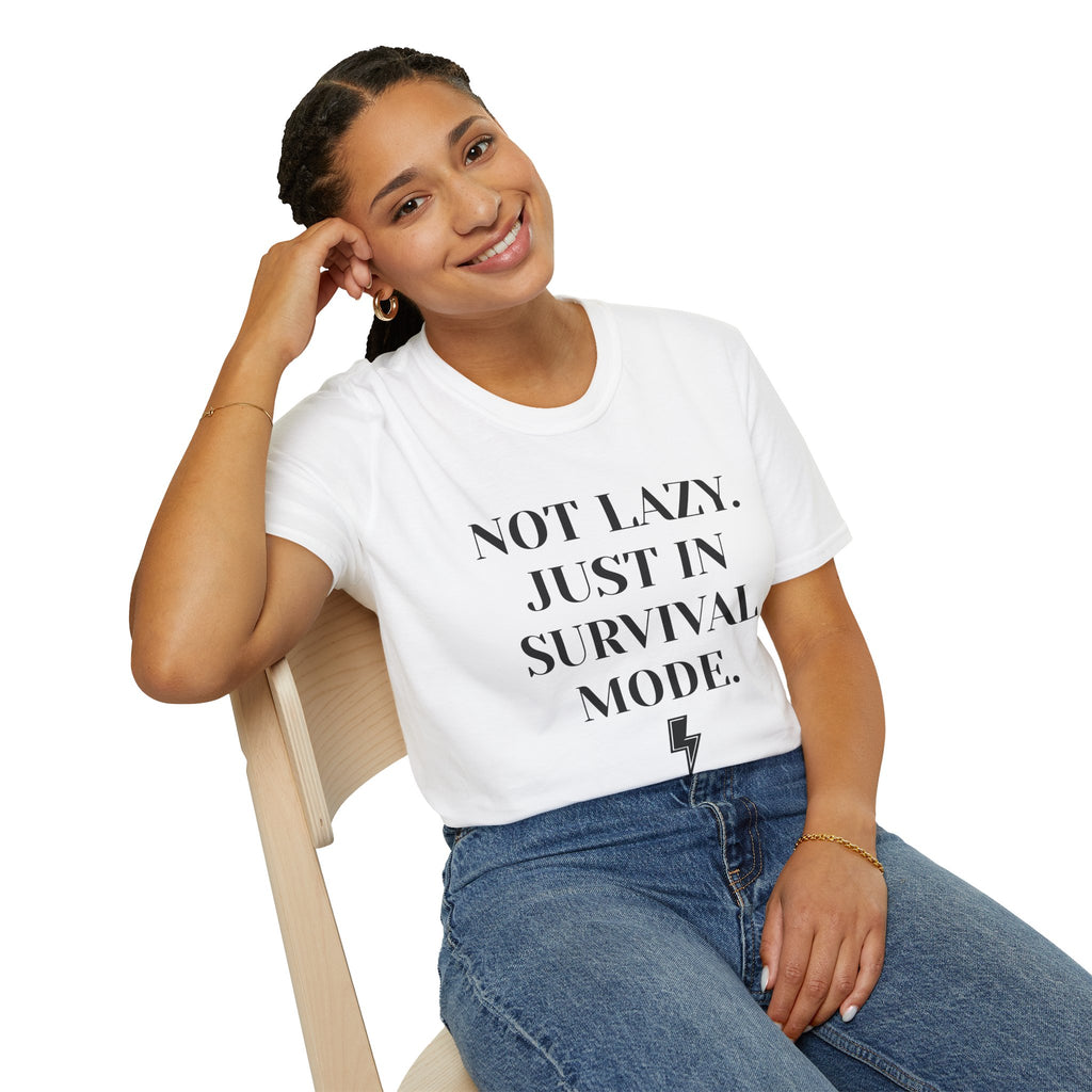 Survival Mode T-Shirt — "Not Lazy. Just In Survival Mode." Relaxed Graphic Tee