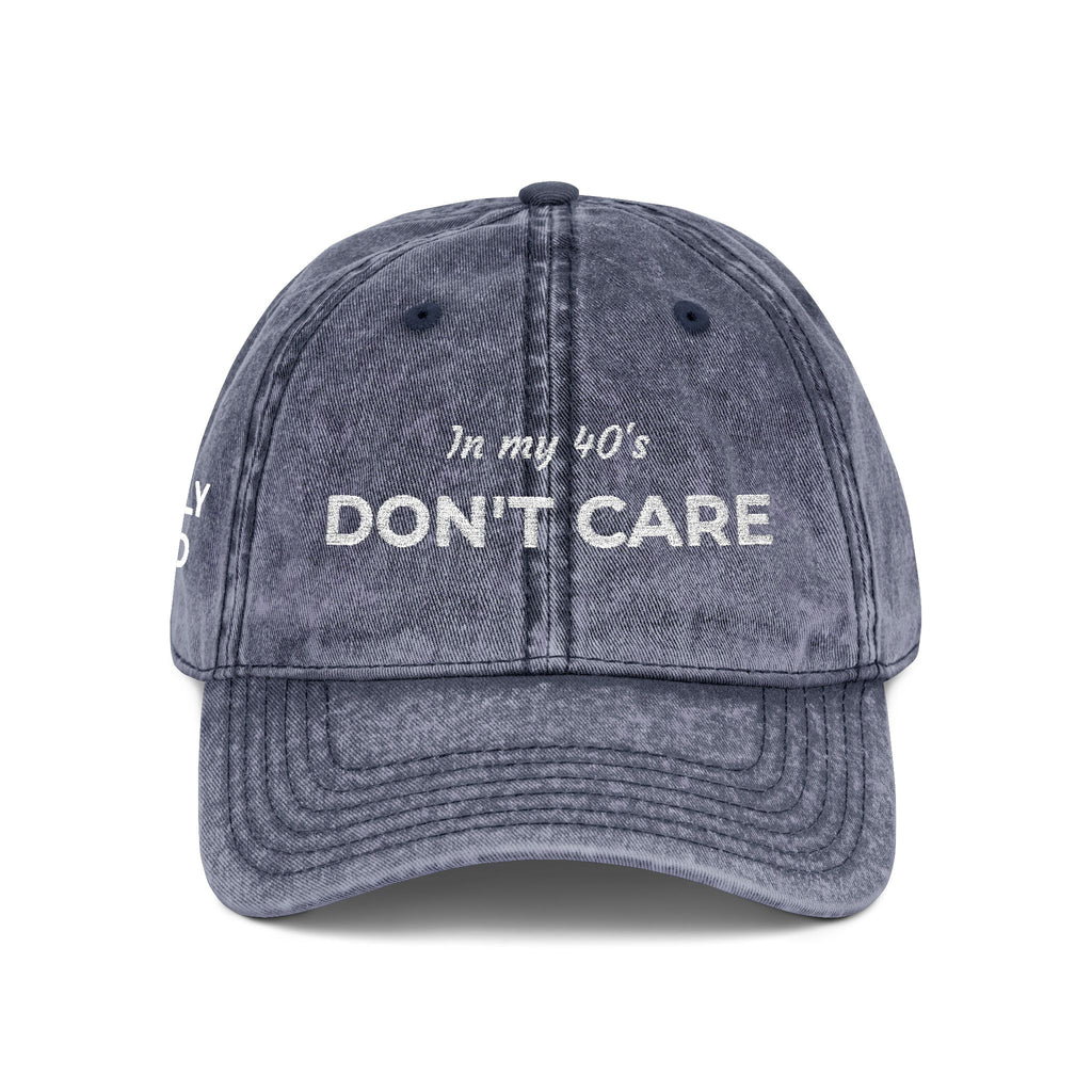 Vintage Embroidered Cap — "Don't Care" Distressed Baseball Hat