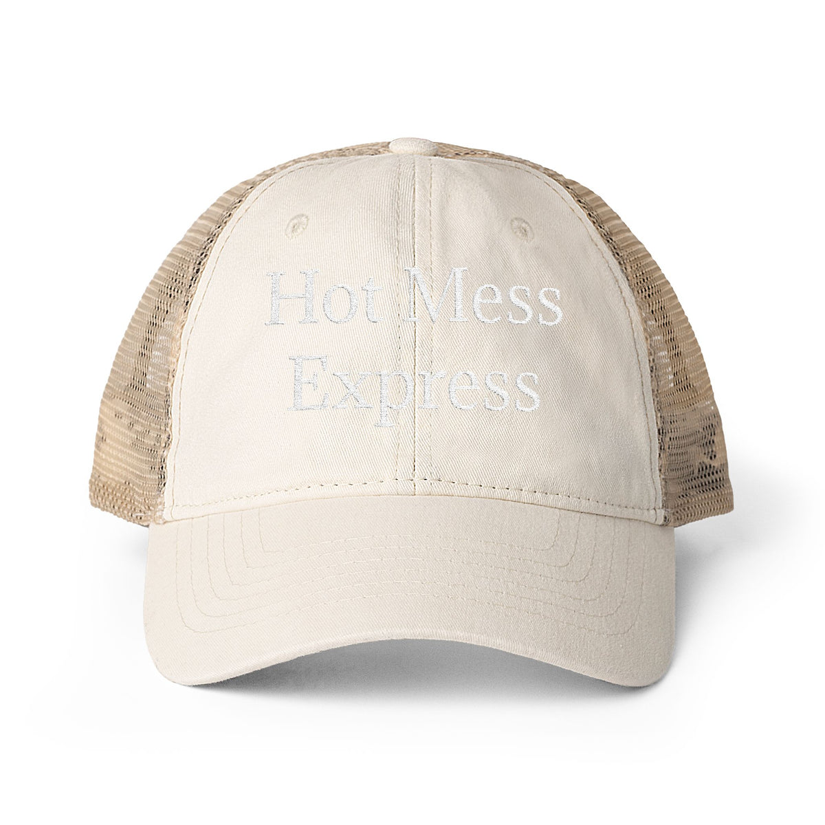 "Hot Mess Express" Women's Washed Mesh-Back Cap