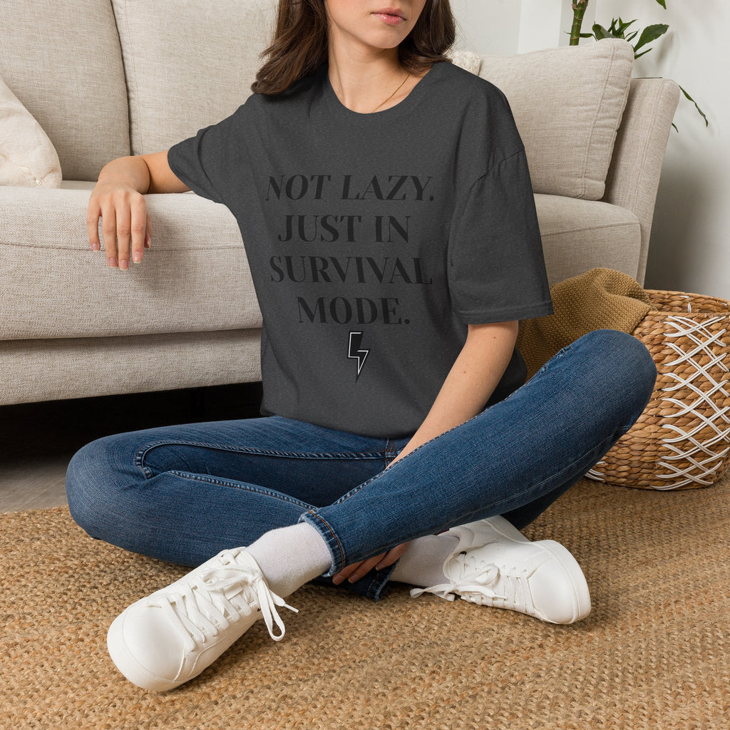 Survival Mode T-Shirt — "Not Lazy. Just In Survival Mode." Relaxed Graphic Tee
